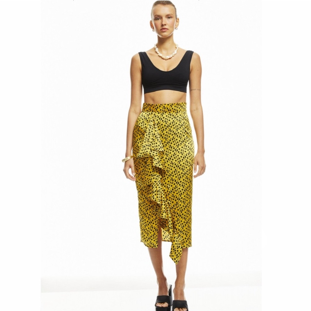 Frill Detailed Satin Skirt